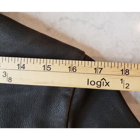 ISABELLA BIRD Pebbled Leather Brown Jacket Women's Petite Med Light Distressing - Picture 10 of 14